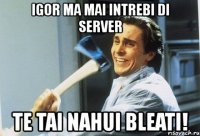 igor ma mai intrebi di server te tai nahui bleati!