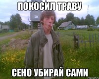 покосил траву сено убирай сами