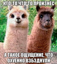 кто-то что-то произнёс а такое ощущение, что охуенно взбзднули