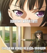 Хватит играть!!! Сходи на улицу не будь овощем