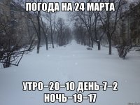 погода на 24 марта утро−20−10 день-7−2 ночь−19−17