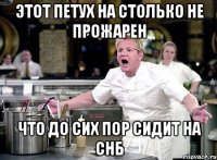 этот петух на столько не прожарен что до сих пор сидит на снб