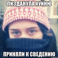 пизданула хуйню приняли к сведению