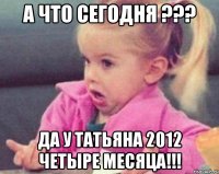 а что сегодня ??? да у татьяна 2012 четыре месяца!!!