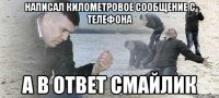 написал километровое сообщение с телефона а в ответ смайлик