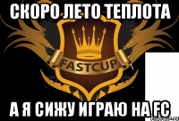 скоро лето теплота а я сижу играю на fc