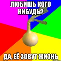 любишь кого нибудь? да, её зовут жизнь