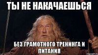 ты не накачаешься без грамотного тренинга и питания