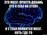 это мозг. просто добавь его к себе на стену и у тебя появится мозг. хоть где-то