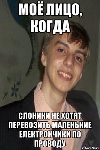 моё лицо, когда слоники не хотят перевозить маленькие електрончики по проводу