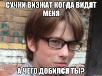 сучки визжат когда видят меня а чего добился ты?