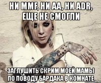 ни mmf, ни aa, ни adr, еще не смогли заглушить скрим моей мамы по поводу бардака в комнате