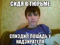 сидя в тюрьме спиздил лошадь у надзирателя