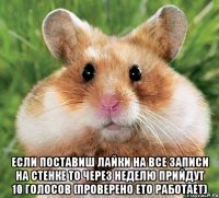  если поставиш лайки на все записи на стенке то через неделю прийдут 10 голосов (проверено ето работает)