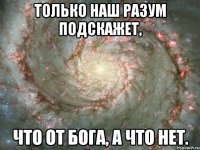 только наш разум подскажет, что от бога, а что нет.