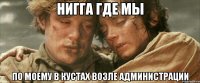 нигга где мы по моему в кустах возле администрации