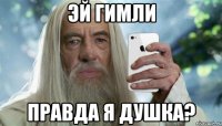 эй гимли правда я душка?