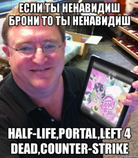если ты ненавидиш брони то ты ненавидиш half-life,portal,left 4 dead,counter-strike
