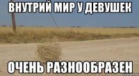 внутрий мир у девушек очень разнообразен