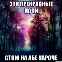 эти прекрасные ночи стою на абе кароче