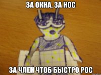 за окна, за нос за член чтоб быстро рос