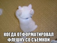  когда отформатировал флешку со съемкой