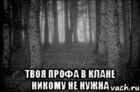  твоя профа в клане никому не нужна