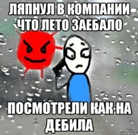 ляпнул в компании что лето заебало посмотрели как на дебила