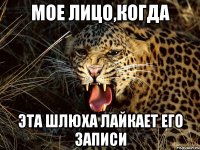 мое лицо,когда эта шлюха лайкает его записи
