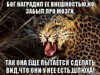 бог наградил ее внешностью,но забыл про мозги, так она еще пытается сделать вид,что они у нее есть,шлюха!
