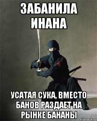 забанила инана усатая сука, вместо банов раздает на рынке бананы