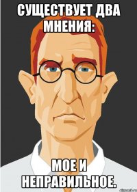 существует два мнения: мое и неправильное.