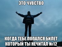 это чувство когда тебе попался билет который ты нечитал №12