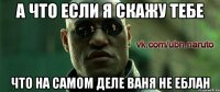 а что если я скажу тебе что на самом деле ваня не еблан