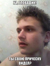 ха, гловадик! ты свою прическу видел?