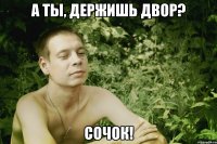 а ты, держишь двор? сочок!