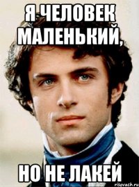 я человек маленький, но не лакей