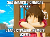 задумался о смысле жизни стало страшно. не могу уснуть