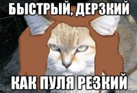 быстрый, дерзкий как пуля резкий