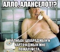 алло, аланселот!? уалибах, цахараджын и картофджын мне пожалуйста...