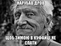 нарубав дров щоб зимою в куфайці не спати