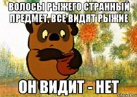 волосы рыжего странный предмет, все видят рыжие он видит - нет
