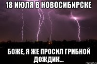18 июля в новосибирске боже, я же просил грибной дождик...