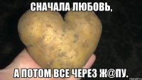 сначала любовь, а потом все через ж@пу.
