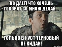 во даёт! что хочешь говорит со мною делай... только в куст терновый не кидай!
