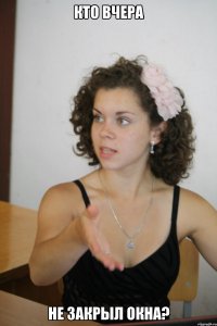 кто вчера не закрыл окна?
