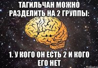 тагильчан можно разделить на 2 группы: 1. у кого он есть 2 и кого его нет