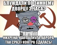 блуждали по зимнему дворцу 3 часа? нихрена! как палнула аврора, так сразу контра здалась!