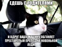 едешь с родителями и вдруг вашу машину обгоняет престарелый препод на новенькой ауди