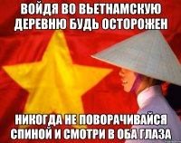 войдя во вьетнамскую деревню будь осторожен никогда не поворачивайся спиной и смотри в оба глаза